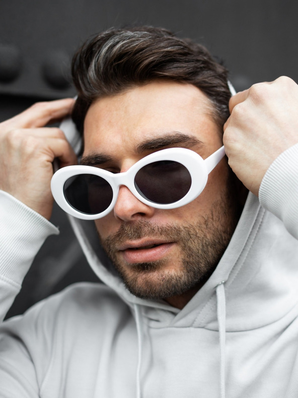 VEYREY VeyRey Oval Cobain Sonnenbrille Weiß