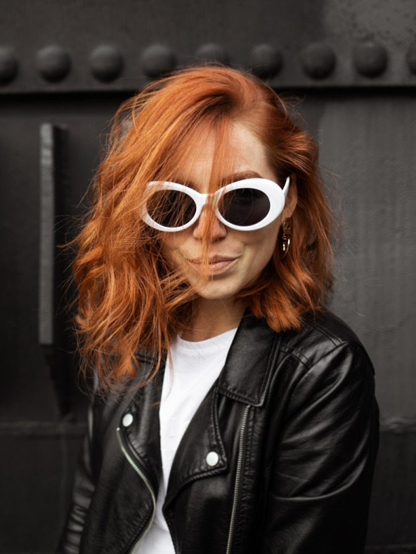 VEYREY VeyRey Oval Cobain Sonnenbrille Weiß