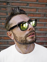 VEYREY VeyRey Nerd Sonnenbrille Schwarz Verspiegelt Gelb Brillen