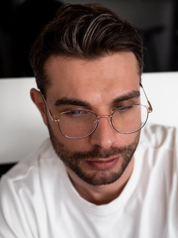 VEYREY VeyRey Blue Light Blocking Brille Oval Petronell Schwarz-Gold