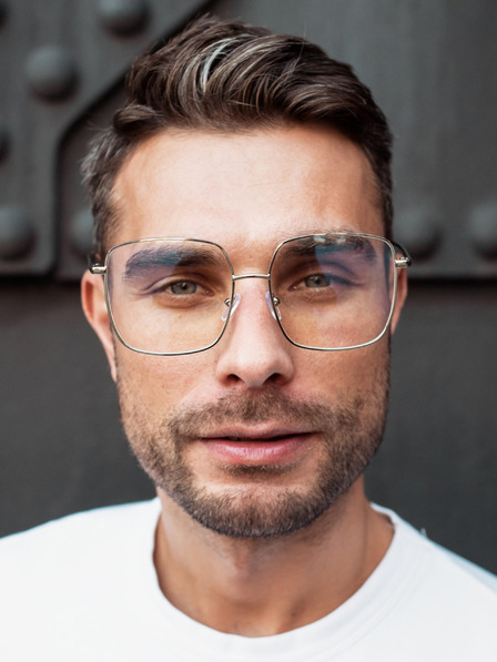 VEYREY Silberne Sonnenbrille mit Blaulichtblocker VeyRey Ernstep