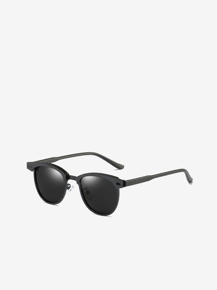 VEYREY Schwarze polarisierte Sonnenbrille mit Halbrahmen VeyRey Bisegni