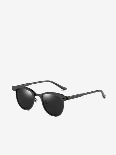 VEYREY Schwarze polarisierte Sonnenbrille mit Halbrahmen VeyRey Bisegni
