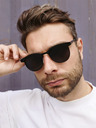 VEYREY Schwarze polarisierte Sonnenbrille mit Halbrahmen VeyRey Bisegni
