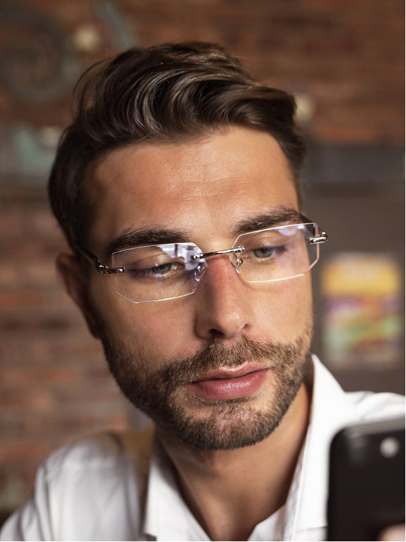 VEYREY Blaulichtblocker-Brille in Silber VeyRey Sallis