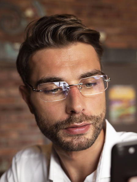 VEYREY Blaulichtblocker-Brille in Silber VeyRey Sallis