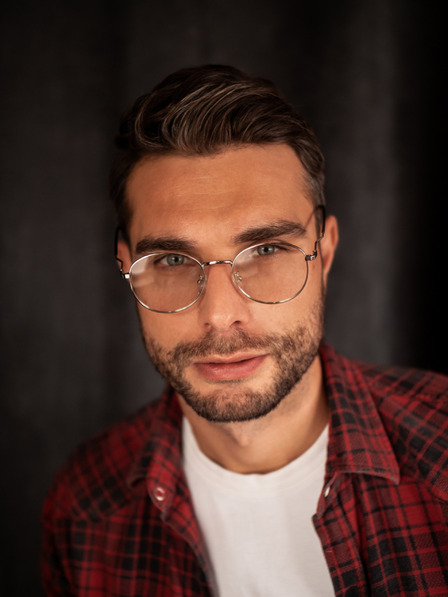 VEYREY Blaue Lichtschutzbrille in Silber VeyRey Deug