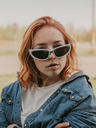 VEYREY Weiße Unisex-Sonnenbrille VeyRey Steampunk Telos