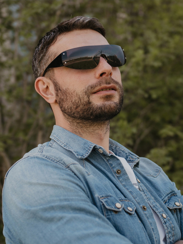 VEYREY Schwarze Unisex-Sonnenbrille VeyRey Binneon