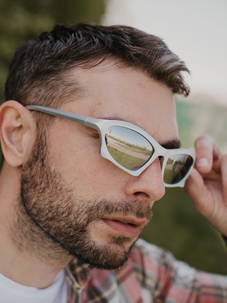VEYREY Weiße Unisex-Sonnenbrille VeyRey Narel