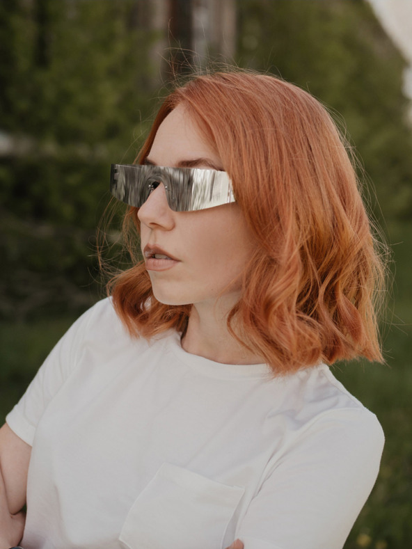 VEYREY Weiße Unisex-Sonnenbrille VeyRey Ageon