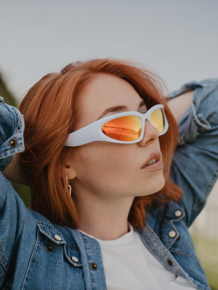 VEYREY Weiße Unisex-Sport-Sonnenbrille VeyRey Steampunk Gezrel