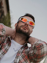 VEYREY Weiße Unisex-Sport-Sonnenbrille VeyRey Steampunk Gezrel