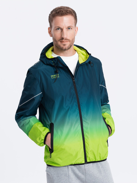 Ombre Clothing Grüne und petrolfarbene Herren-Sportjacke von Ombre Clothing