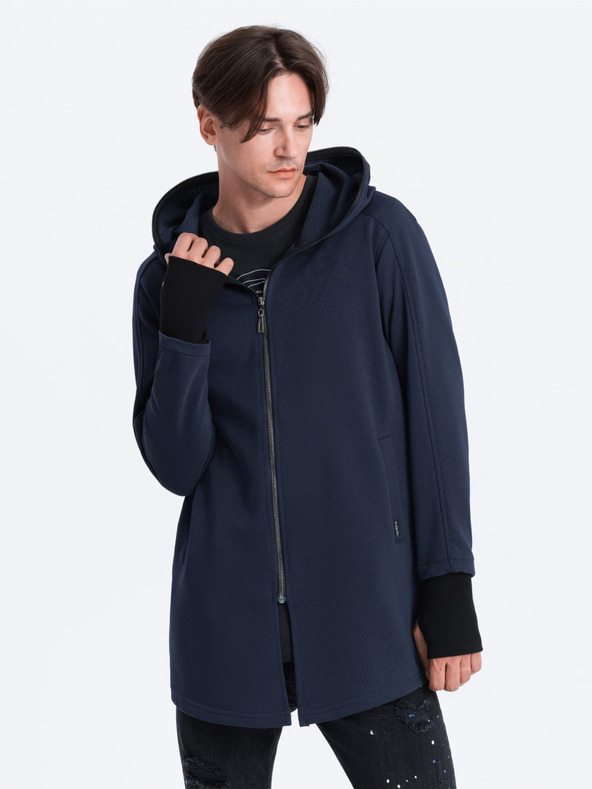 Ombre Clothing Dunkelblauer Herren-Kapuzenpullover Ombre Clothing