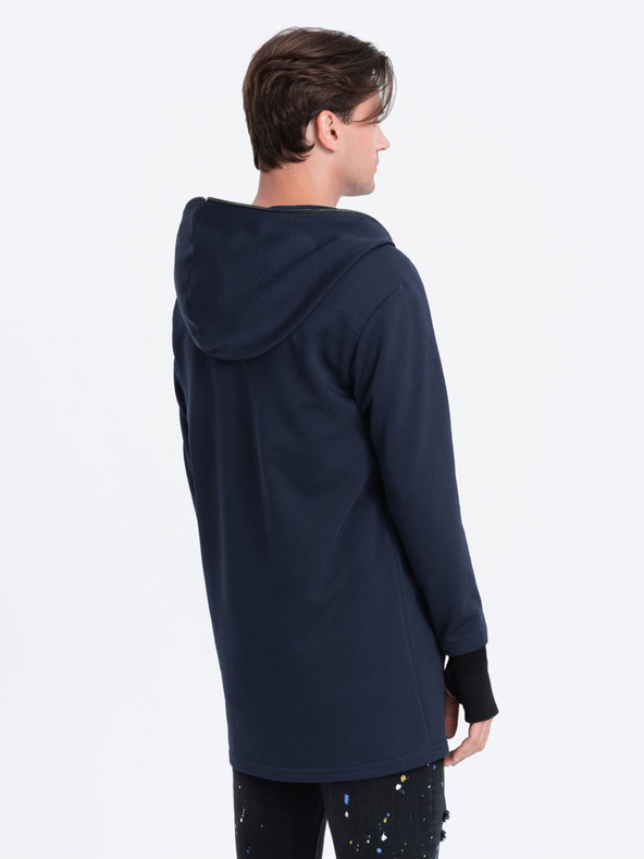 Ombre Clothing Dunkelblauer Herren-Kapuzenpullover Ombre Clothing