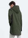 Ombre Clothing Dunkelgrünes Herren-Sweatshirt mit asymmetrischem Verschluss Ombre Clothing