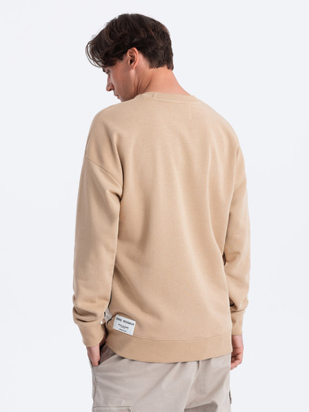 Ombre Clothing Weiß-beiges Herren-Sweatshirt Ombre Clothing
