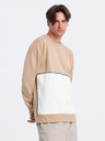 Ombre Clothing Weiß-beiges Herren-Sweatshirt Ombre Clothing