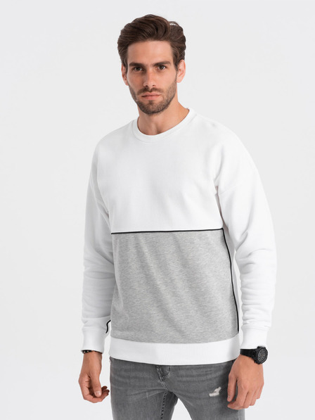 Ombre Clothing Graues und weißes Herren-Sweatshirt Ombre Clothing