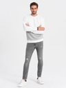 Ombre Clothing Graues und weißes Herren-Sweatshirt Ombre Clothing
