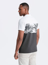 Ombre Clothing Weißes und graues bedrucktes Herren T-Shirt Ombre Kleidung