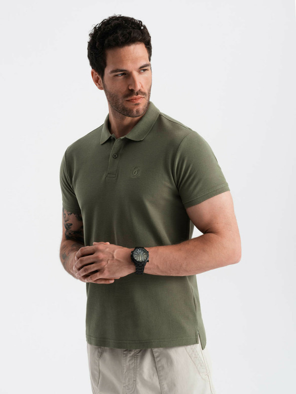 Ombre Clothing Grünes Herren-Poloshirt Basic Ombre Clothing