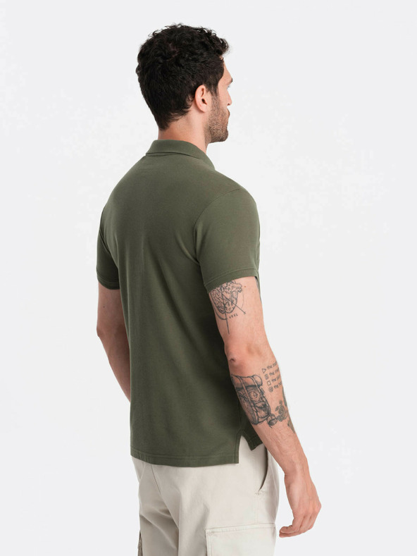 Ombre Clothing Grünes Herren-Poloshirt Basic Ombre Clothing