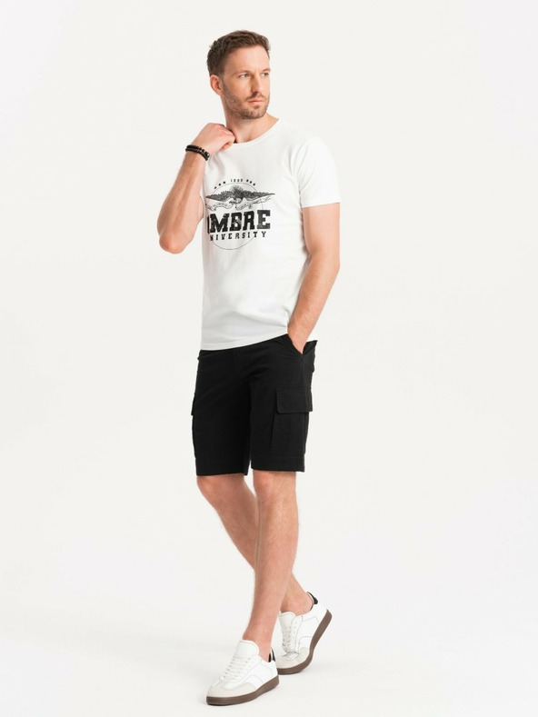 Ombre Clothing Schwarze Herren Cargo-Shorts Ombre Clothing