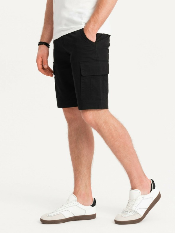 Ombre Clothing Schwarze Herren Cargo-Shorts Ombre Clothing