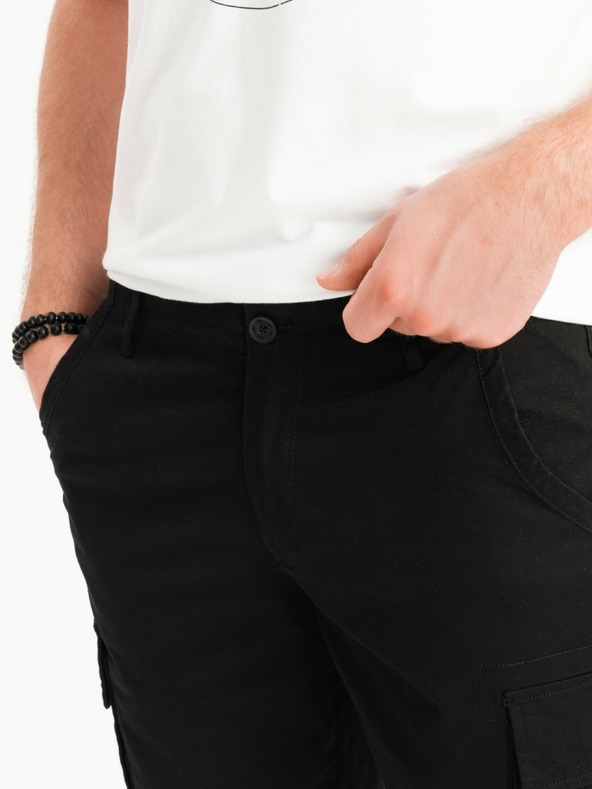 Ombre Clothing Schwarze Herren Cargo-Shorts Ombre Clothing