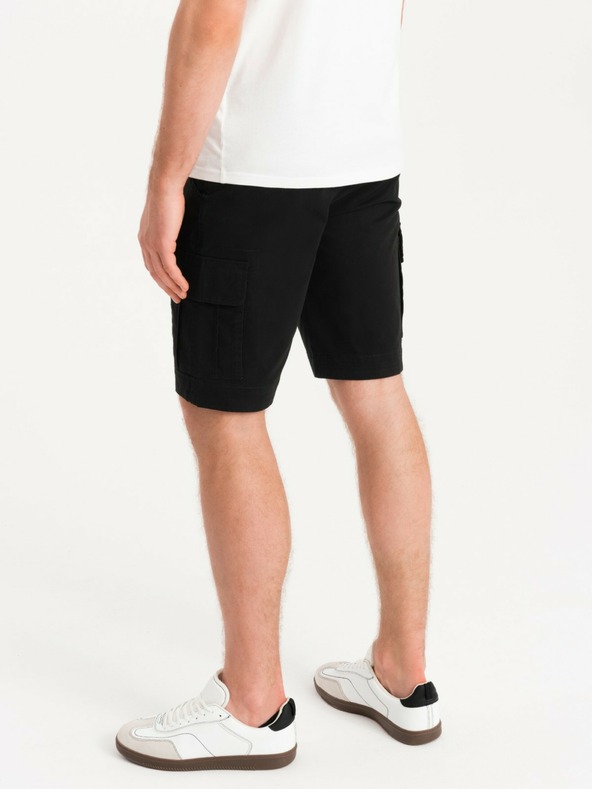 Ombre Clothing Schwarze Herren Cargo-Shorts Ombre Clothing