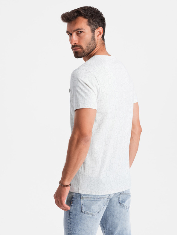 Ombre Clothing Hellgraues Herren-T-Shirt mit Tasche Ombre Clothing