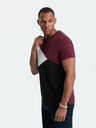 Ombre Clothing Burgunderfarbenes Herren-T-Shirt aus Baumwolle Ombre Clothing