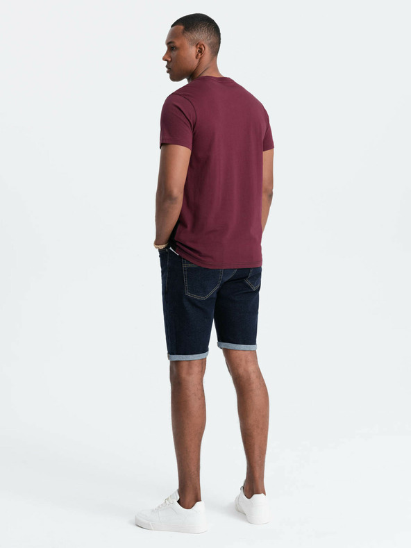 Ombre Clothing Burgunderfarbenes Herren-T-Shirt aus Baumwolle Ombre Clothing