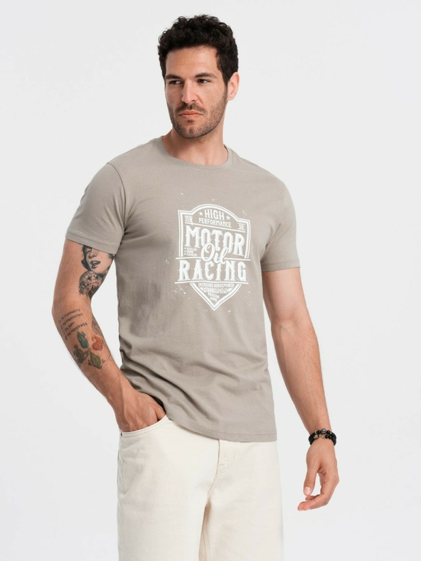 Ombre Clothing Graues bedrucktes Herren-T-Shirt Ombre Clothing