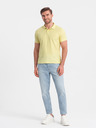 Ombre Clothing Gelbes Herren-Poloshirt Ombre Clothing