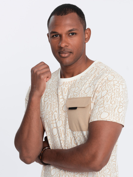 Ombre Clothing Hellbraunes Herren-Taschen-T-Shirt Ombre Clothing
