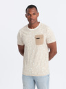 Ombre Clothing Hellbraunes Herren-Taschen-T-Shirt Ombre Clothing