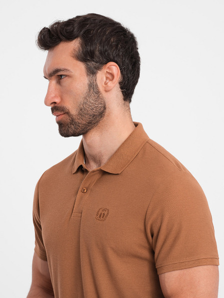 Ombre Clothing Braunes Herren-Poloshirt Ombre Clothing