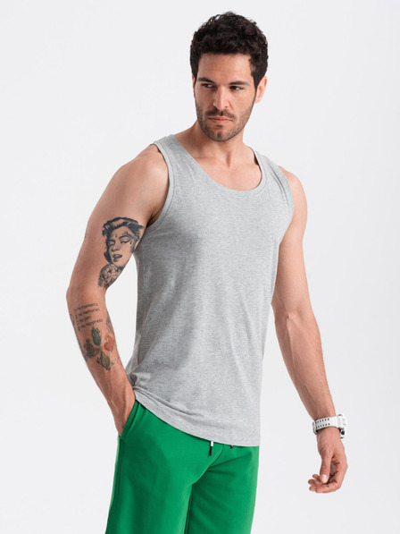 Ombre Clothing Graues Herren Baumwoll-Basic-Tank-Top Ombre Clothing