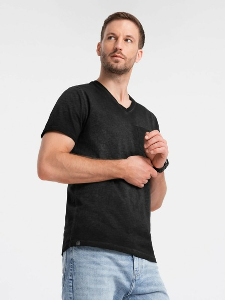 Ombre Clothing Schwarzes gestreiftes Herren-T-Shirt Ombre Clothing