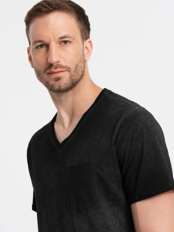 Ombre Clothing Schwarzes gestreiftes Herren-T-Shirt Ombre Clothing