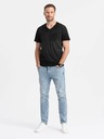 Ombre Clothing Schwarzes gestreiftes Herren-T-Shirt Ombre Clothing