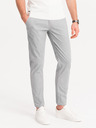 Ombre Clothing Hellgraue Herren-Chinohose mit Ziergürtel Ombre Clothing
