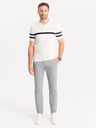 Ombre Clothing Hellgraue Herren-Chinohose mit Ziergürtel Ombre Clothing