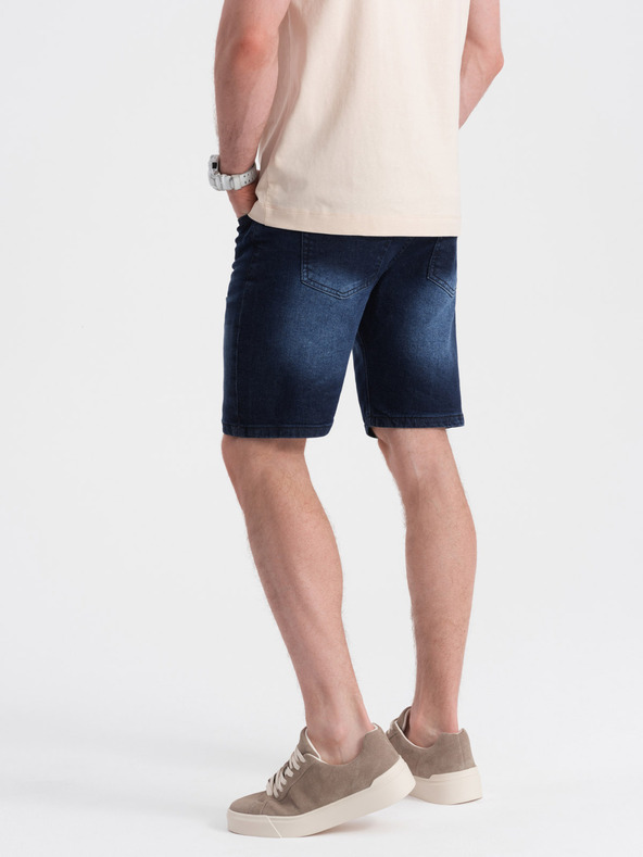 Ombre Clothing Dunkelblaue Herren Denim Shorts Ombre Clothing