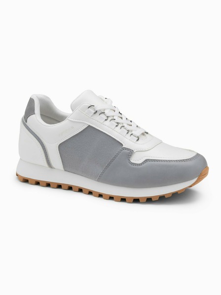 Ombre Clothing Weiße und graue Herren-Turnschuhe Ombre Clothing