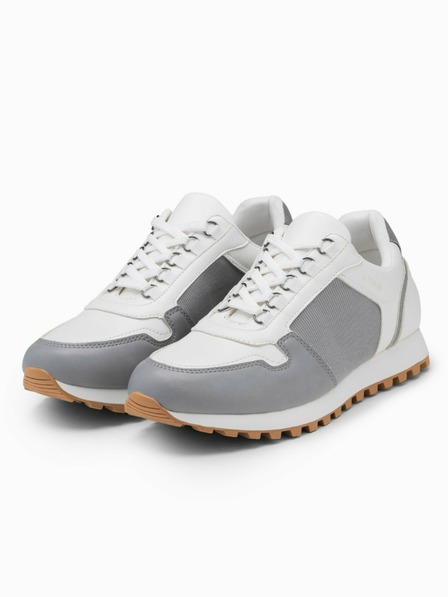 Ombre Clothing Weiße und graue Herren-Turnschuhe Ombre Clothing