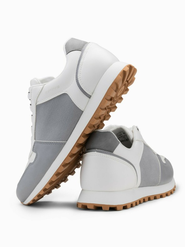 Ombre Clothing Weiße und graue Herren-Turnschuhe Ombre Clothing